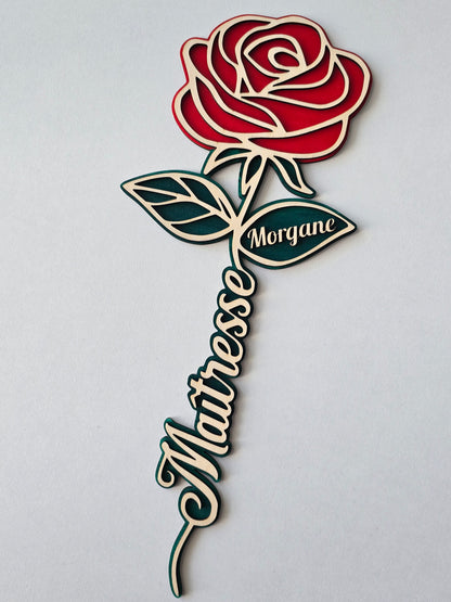 Fleur en bois personnalisée