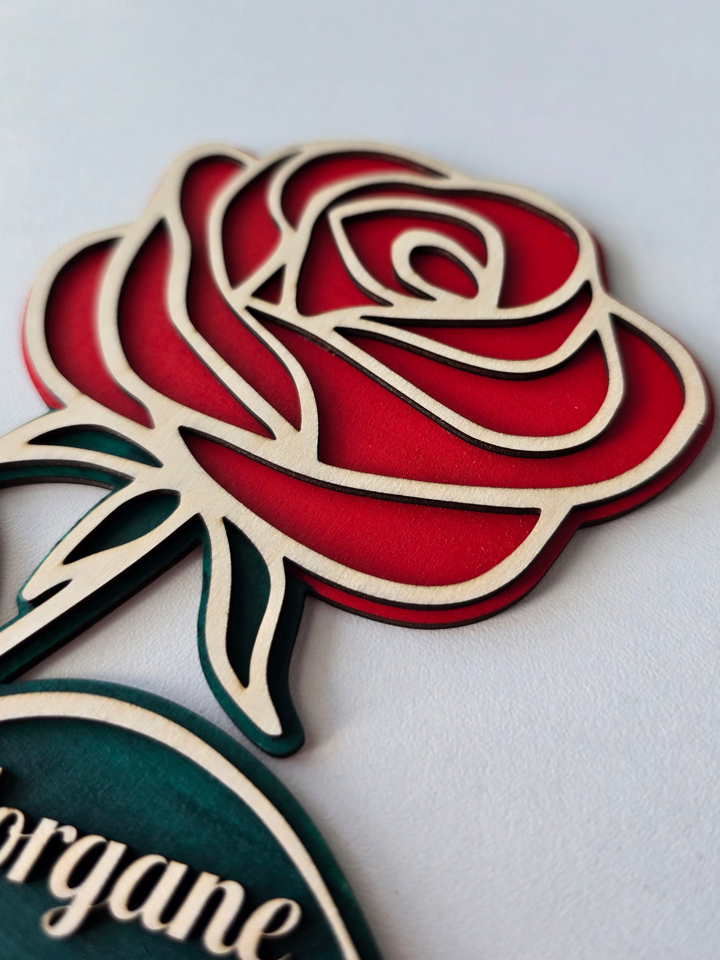 Fleur en bois personnalisée