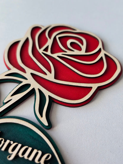 Fleur en bois personnalisée