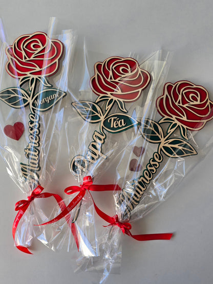 Fleur en bois personnalisée