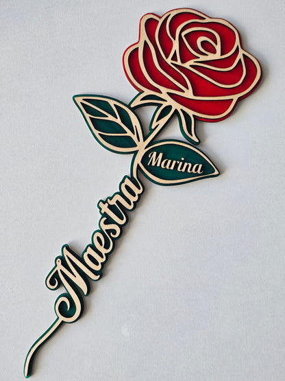 Fleur en bois personnalisée