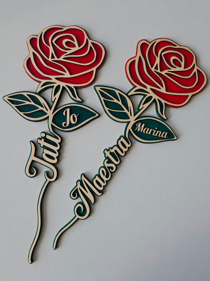 Fleur en bois personnalisée