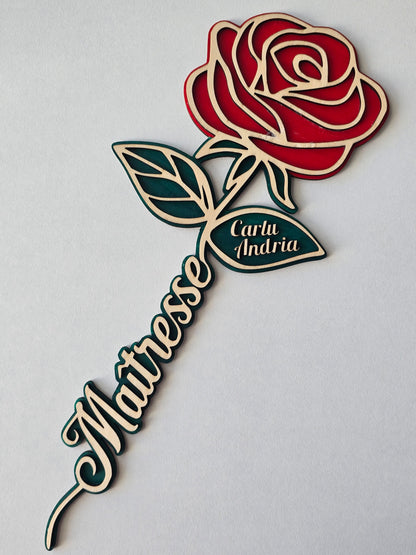 Fleur en bois personnalisée