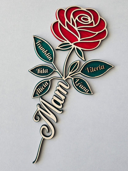 Fleur en bois personnalisée