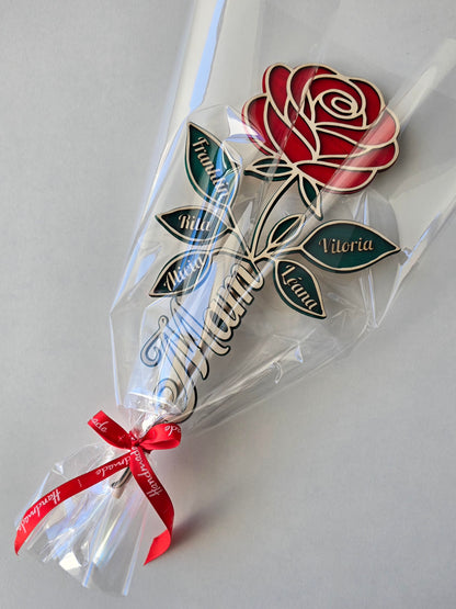 Fleur en bois personnalisée