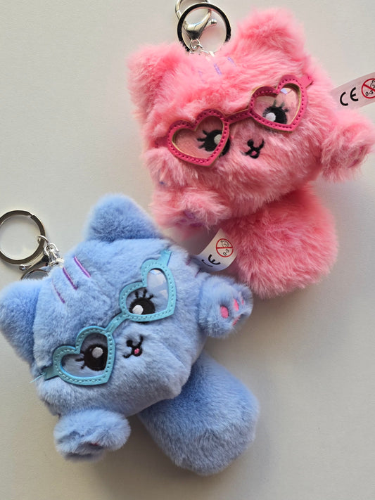 Porte-clé peluche chat qui couine