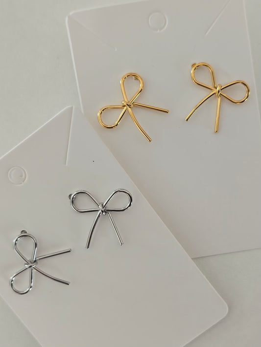 Boucles d'oreilles en acier inoxydable petit noeuds 