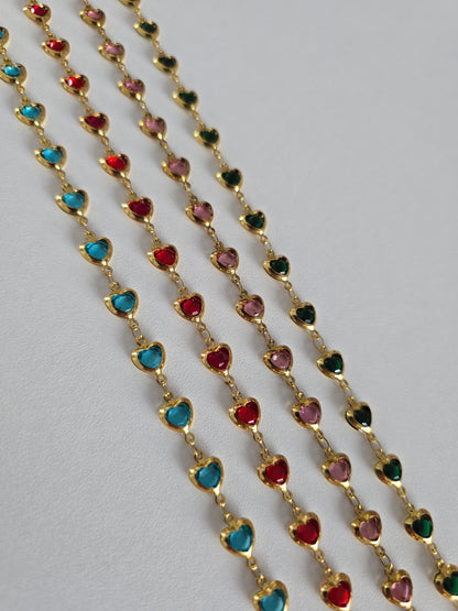 collier coeur doré ajustable 40 cm + rallonge 5 cm