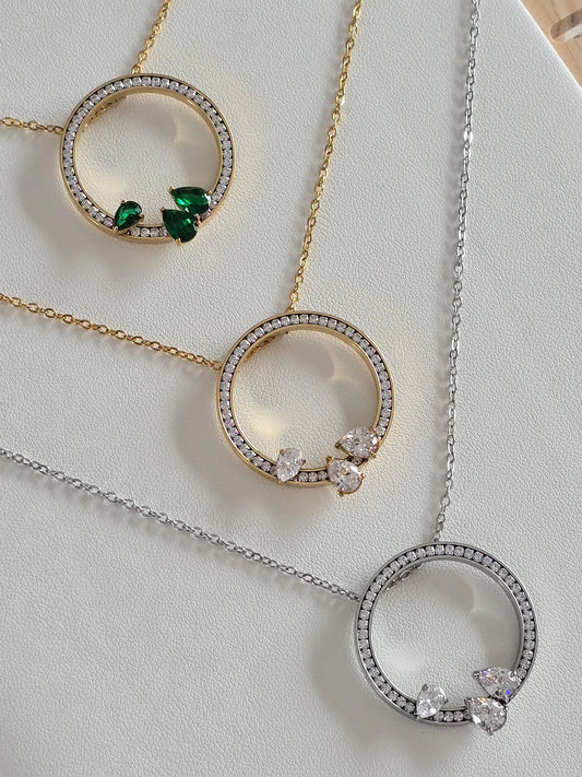Collier cercle chic en acier inoxydable