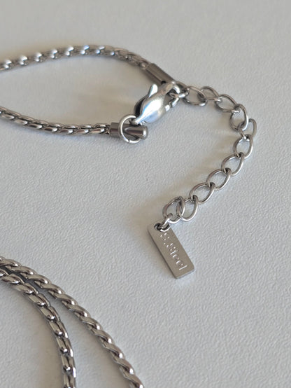 Fermoir et rallonge du collier en acier inoxydable argenté