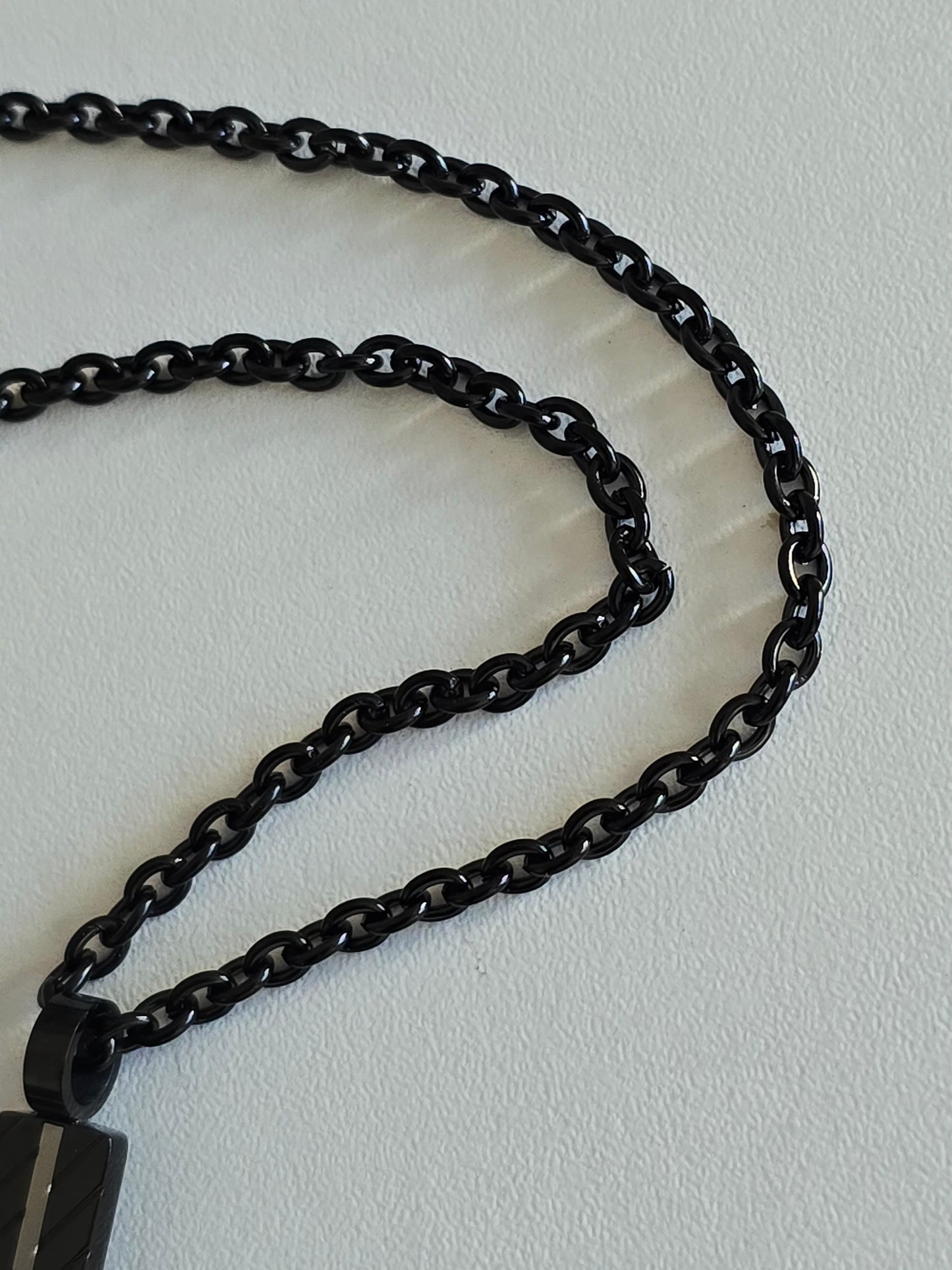 chaîne noire robuste du collier homme Élite en acier inoxydable