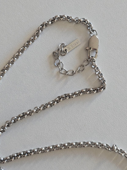 chaîne en acier inoxydable argenté du collier Force