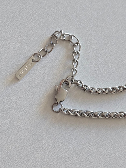 mousqueton et rallonge du collier homme acier inoxydable