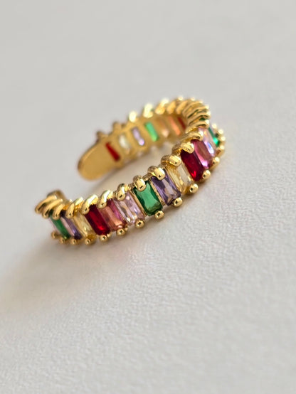 vue rapprochée de la bague Lumicolor - multicolore en acier inoxydable 