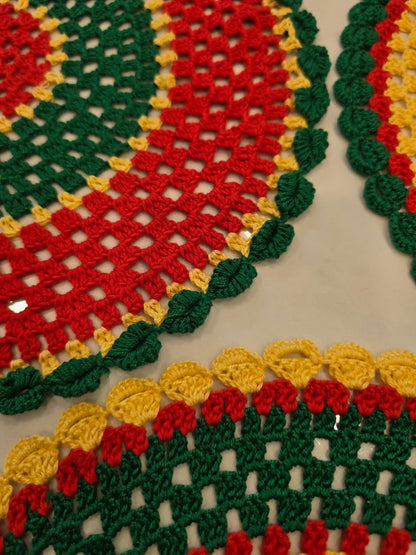 Lot de 3 napperons ronds