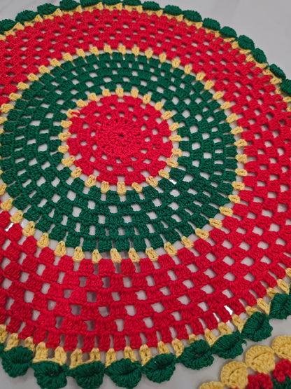 Lot de 3 napperons ronds