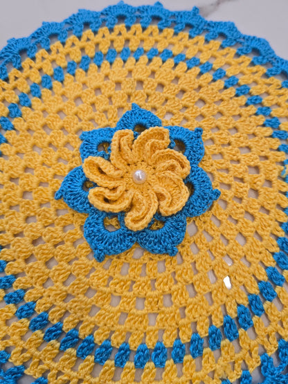 Lot de 3 napperons + 2 fleurs