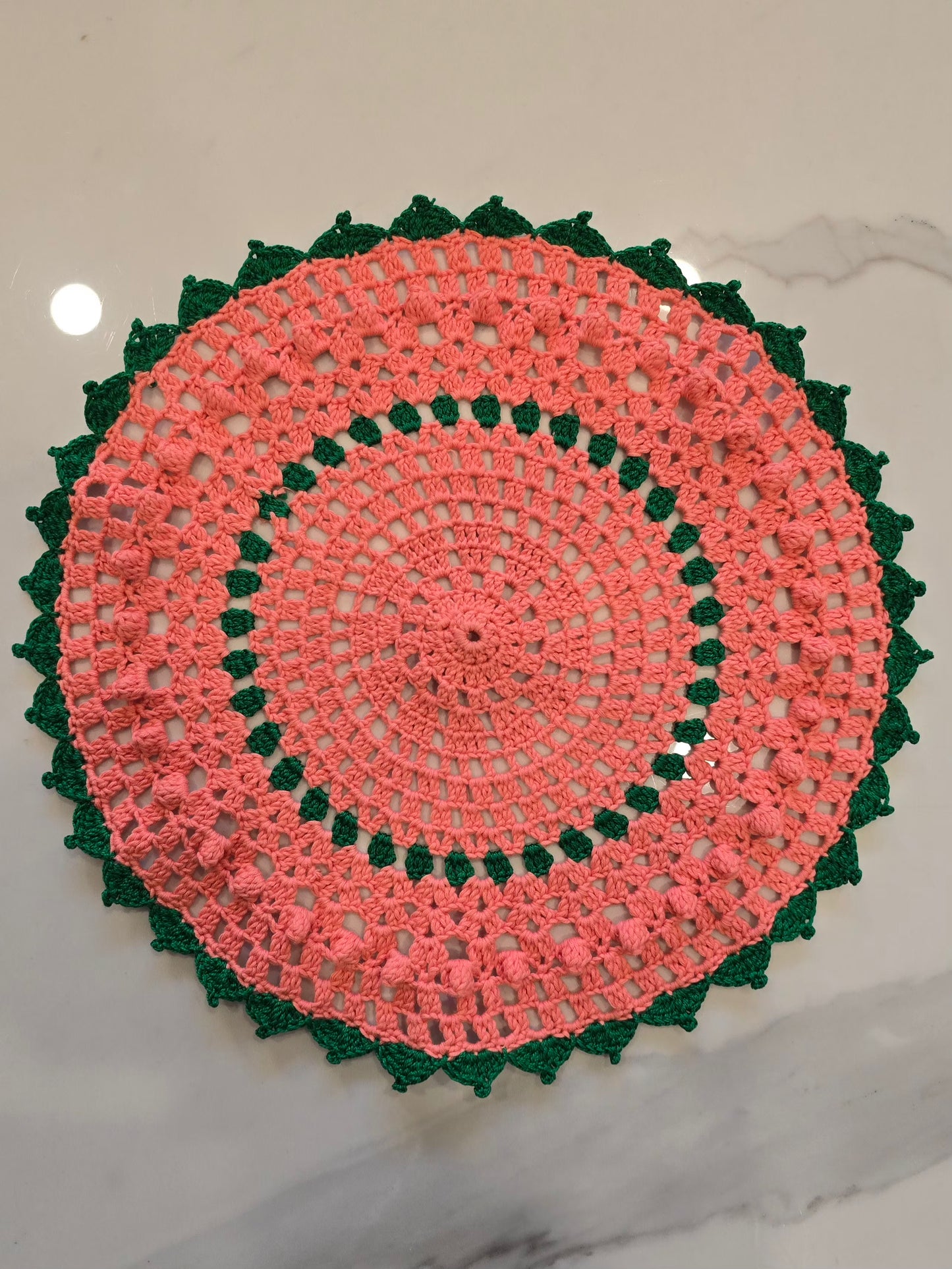 Napperon - Vert et Rose