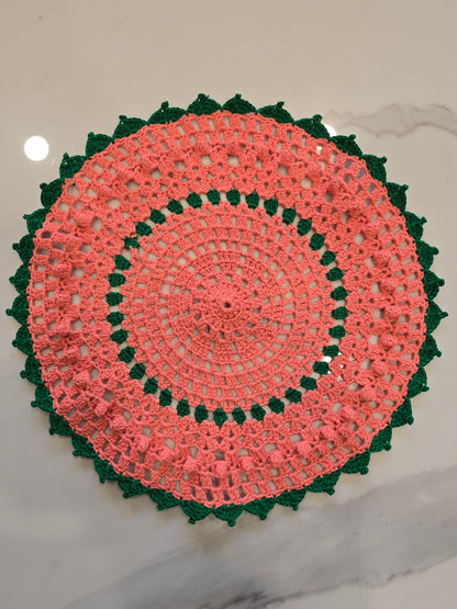 Napperon - Vert et Rose