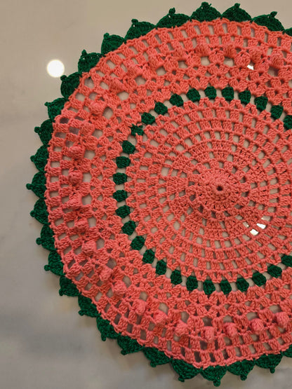 Napperon - Vert et Rose