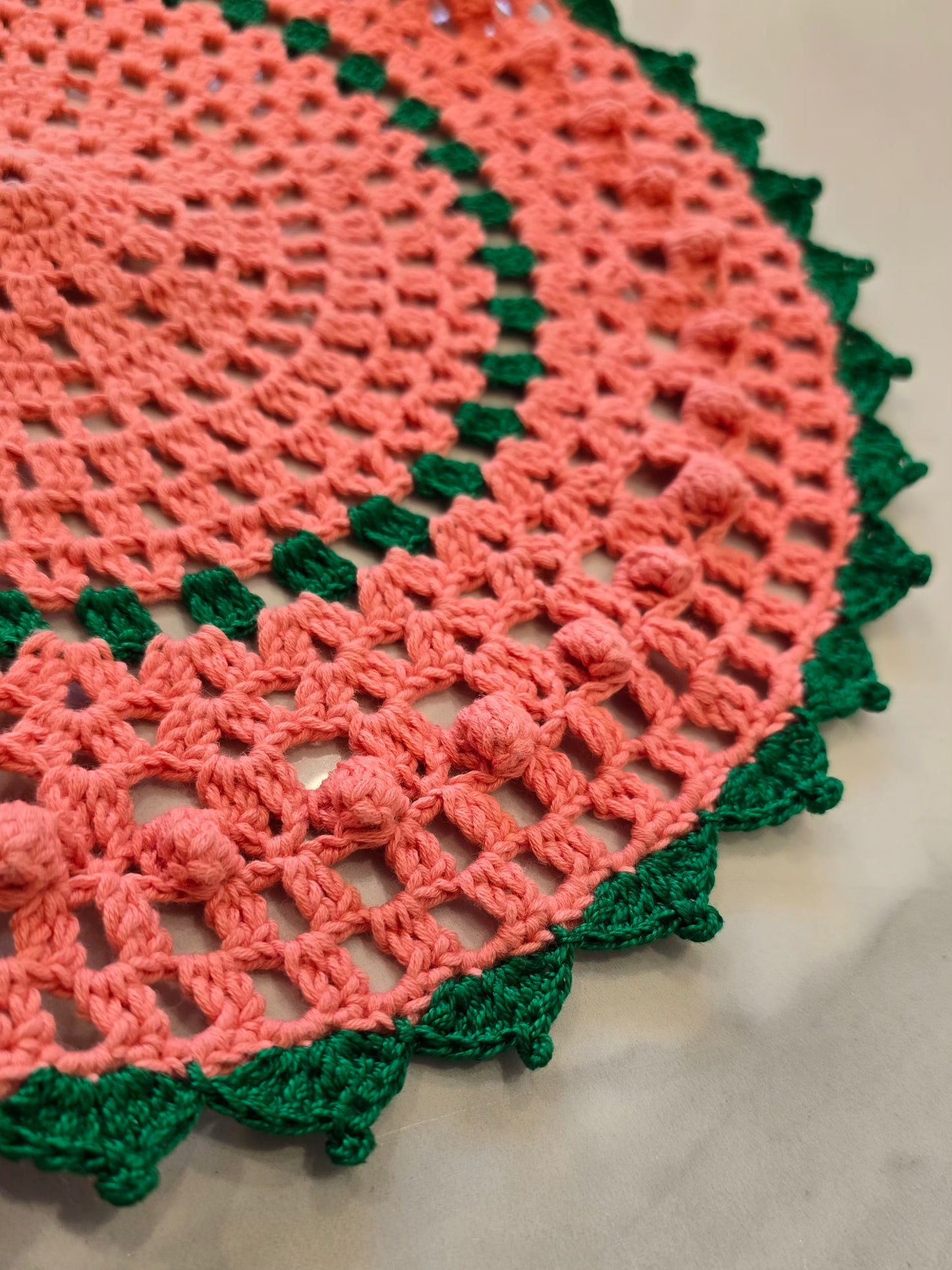 Napperon - Vert et Rose