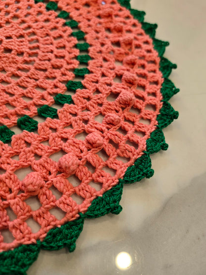 Napperon - Vert et Rose