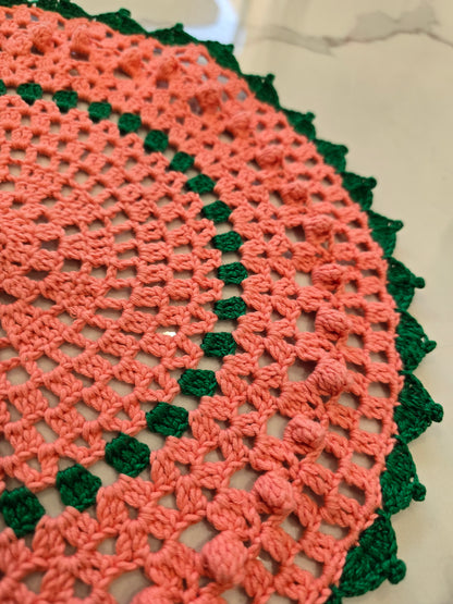 Napperon - Vert et Rose