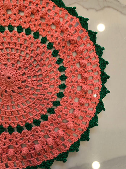 Napperon - Vert et Rose