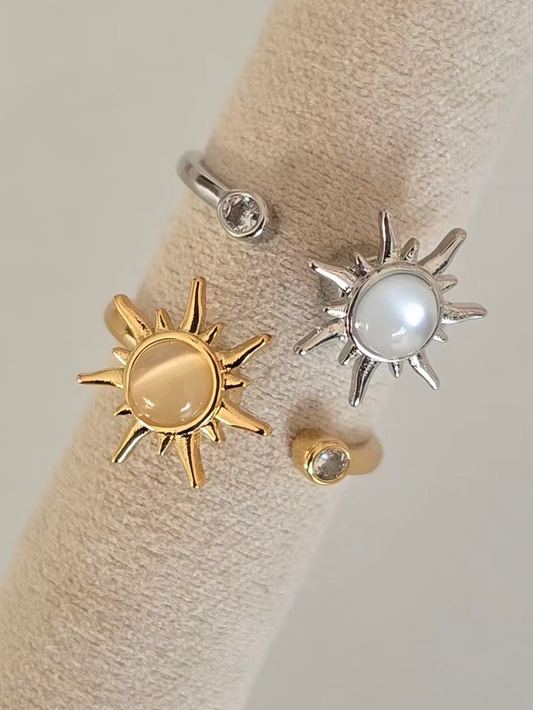 Bague en acier inoxydable argenté ou doré