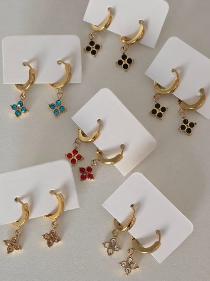 Boucles d'oreilles créoles et pendentif étoile