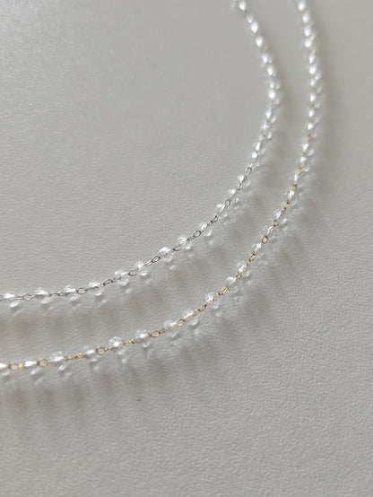 Bracelet Clarity en acier inoxydable doré et argenté avec perles transparentes 3 mm