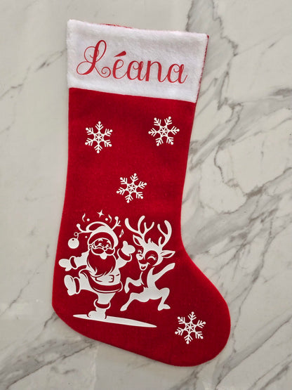 Chaussette de Noël personnalisée avec le prénom Léana