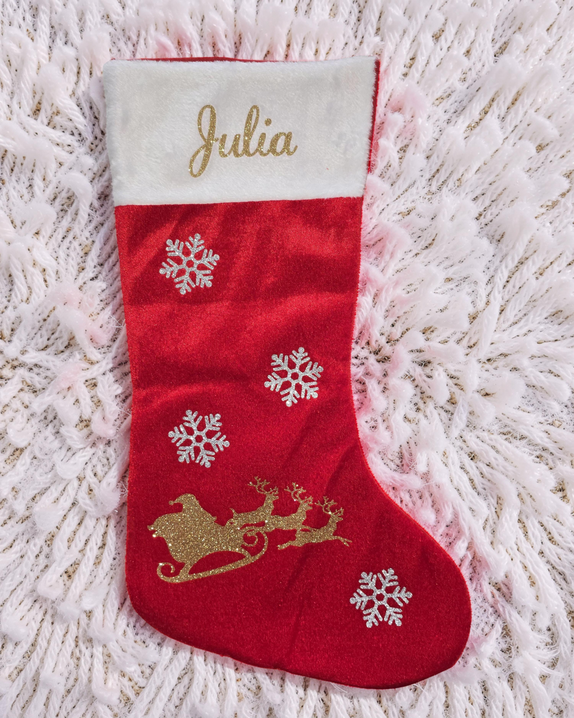 Chaussette de Noël personnalisée pour Julia