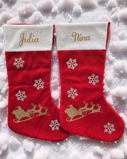 Chaussette de Noël personnalisées avec prénom - Julia et Nina