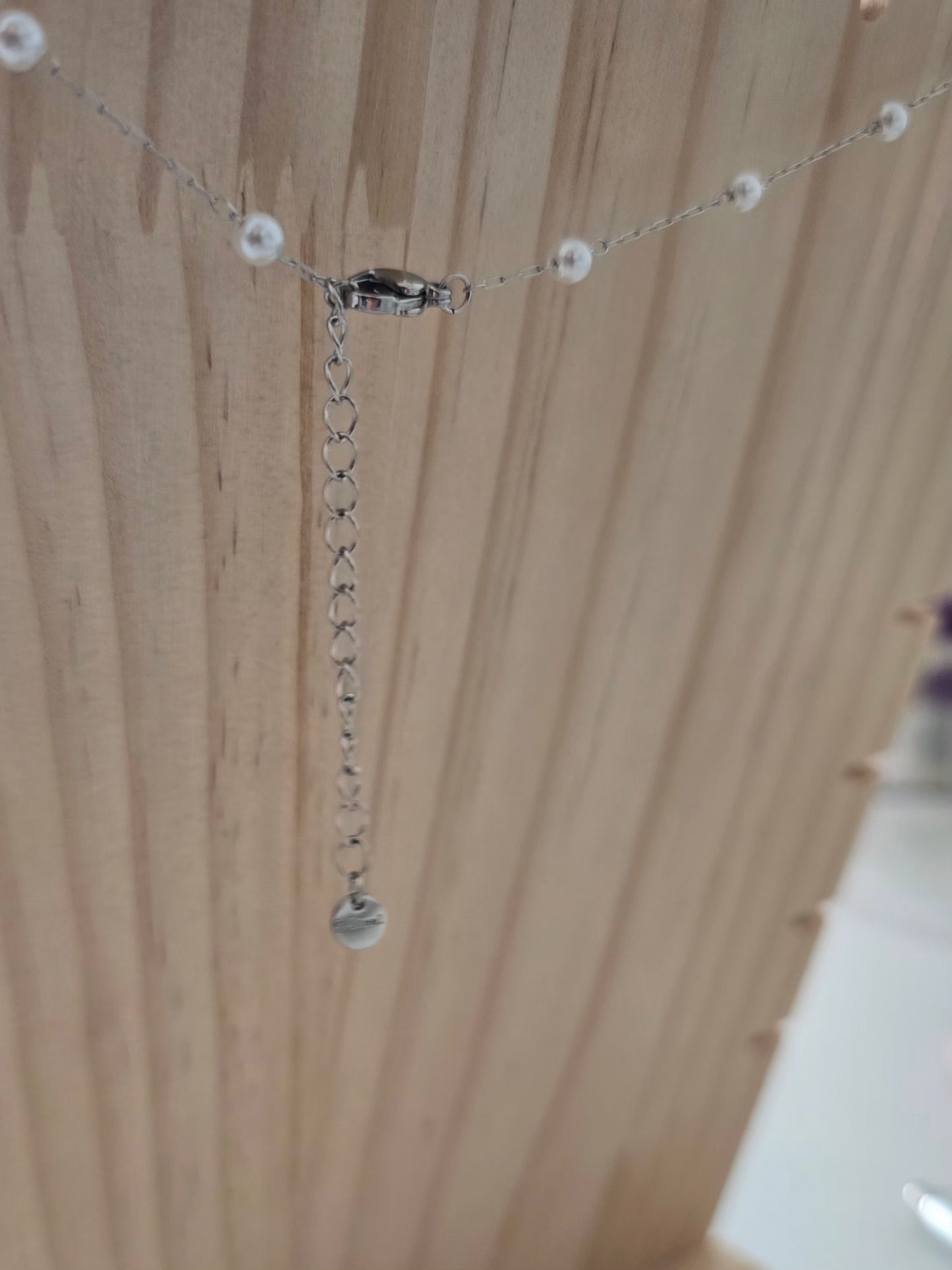 Rallonge du collier Perla argenté en acier inoxydable