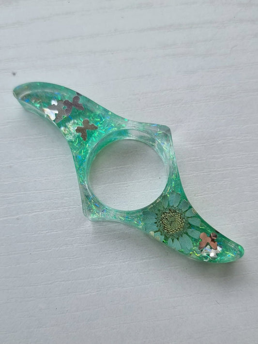 Bague de lecture / BlingFlower Green