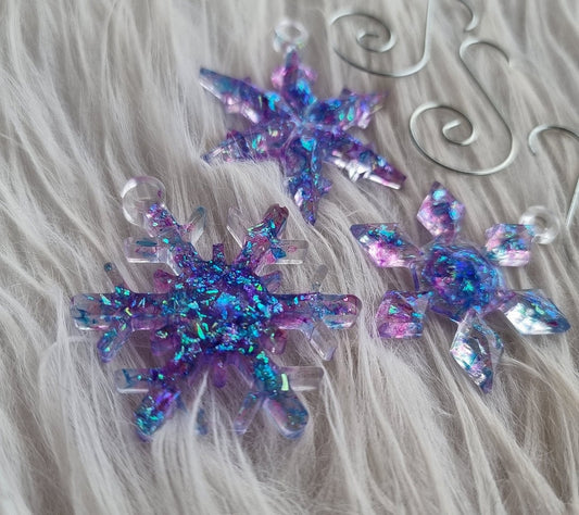 Lot de 3 flocons - Bleu/Violet