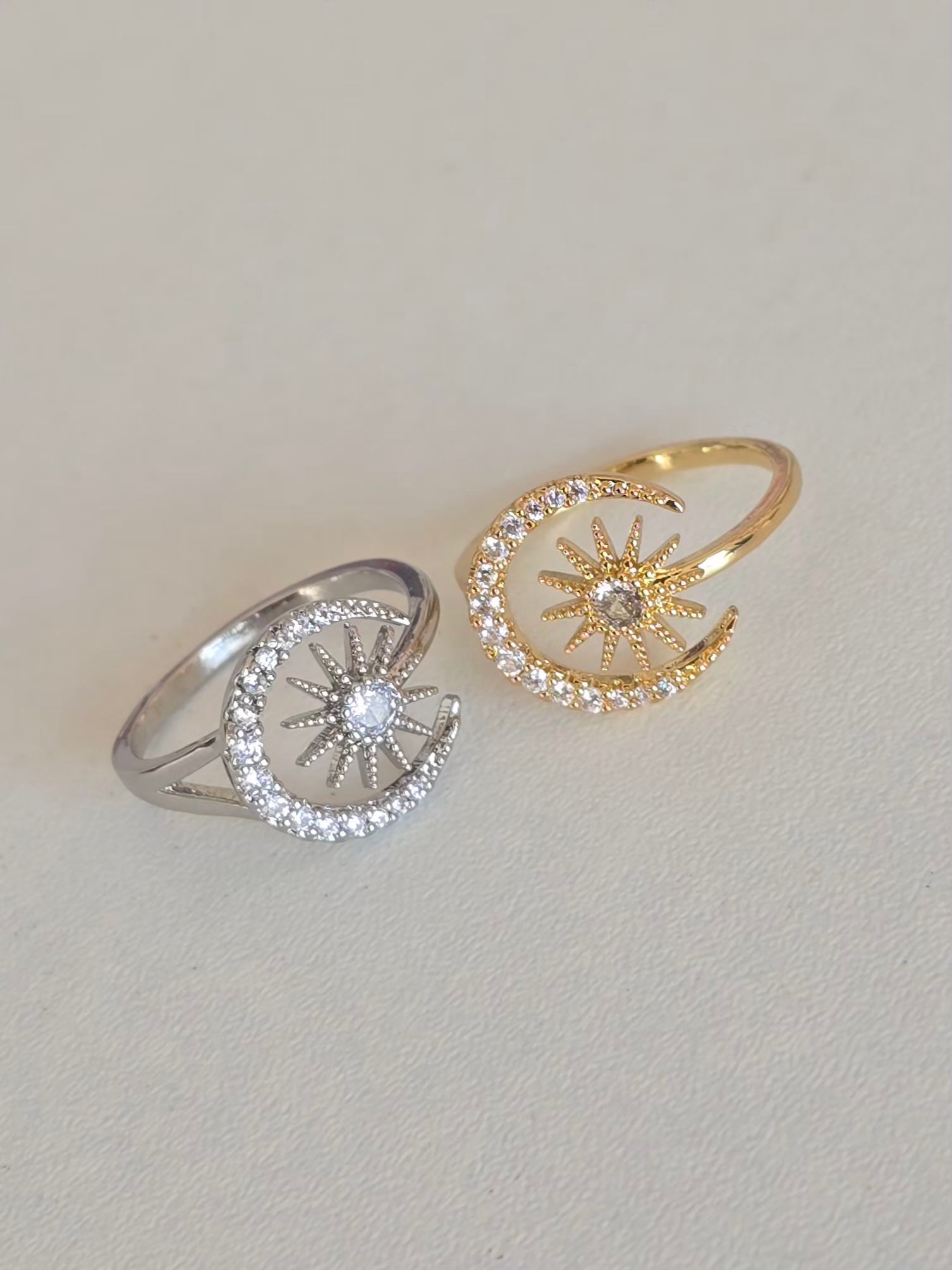 Lune et soleil, la bague Lunara en acier inoxydable 
