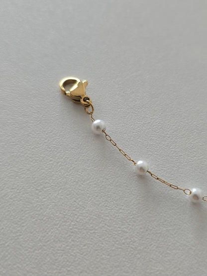 Bracelet Mya avec piment rouge protecteur et perles nacrées