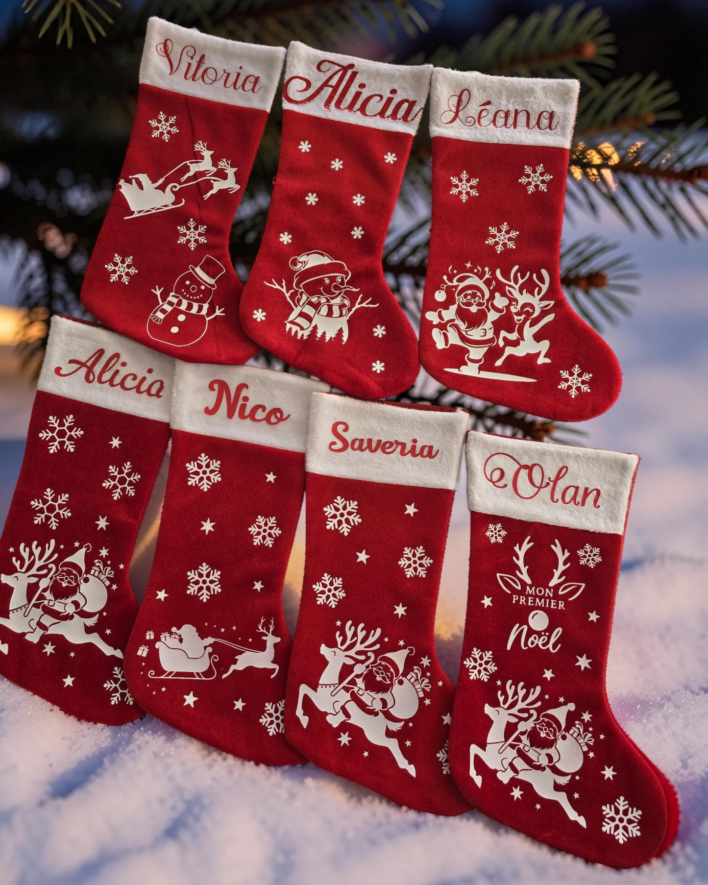 Personnalise ta chaussette de Noël avec motifs et couleurs de ton choix