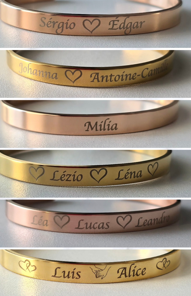 Bracelet jonc à personnalisé gravé