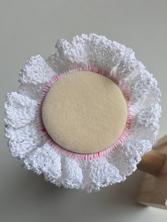 accessoire cheveux blanc en crochet fait main