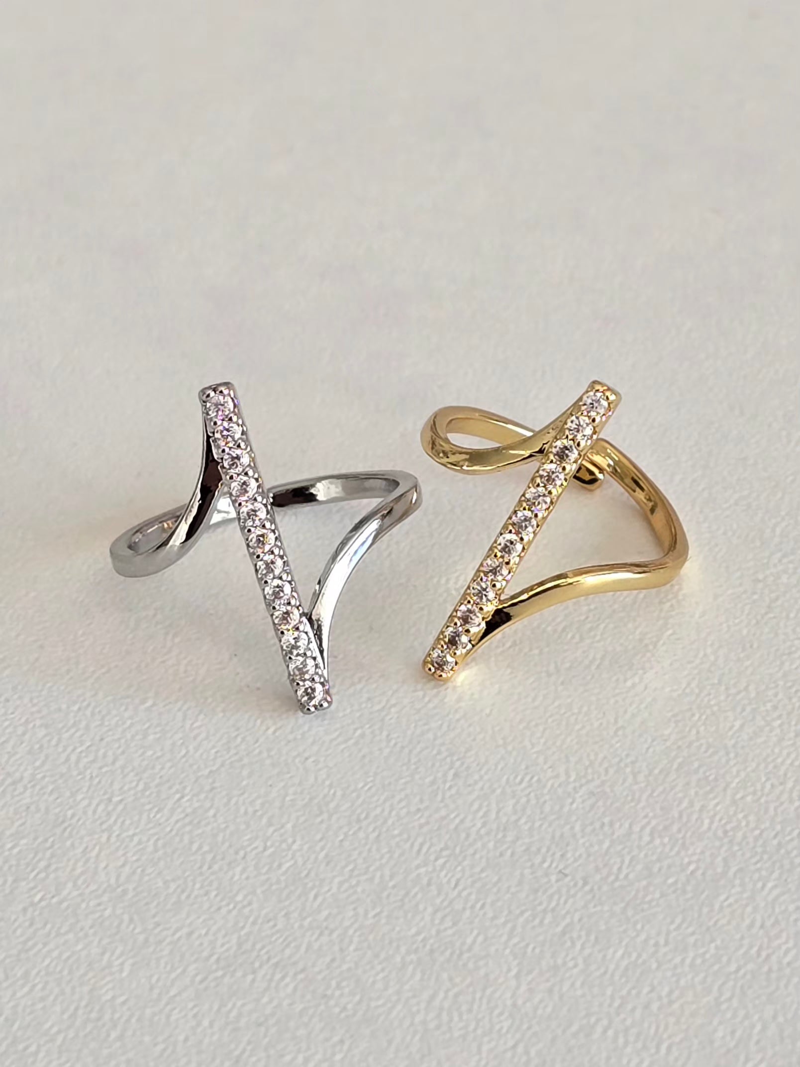 Bague Linéa avec strass scintillants