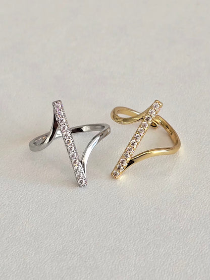 Bague Linéa avec strass scintillants