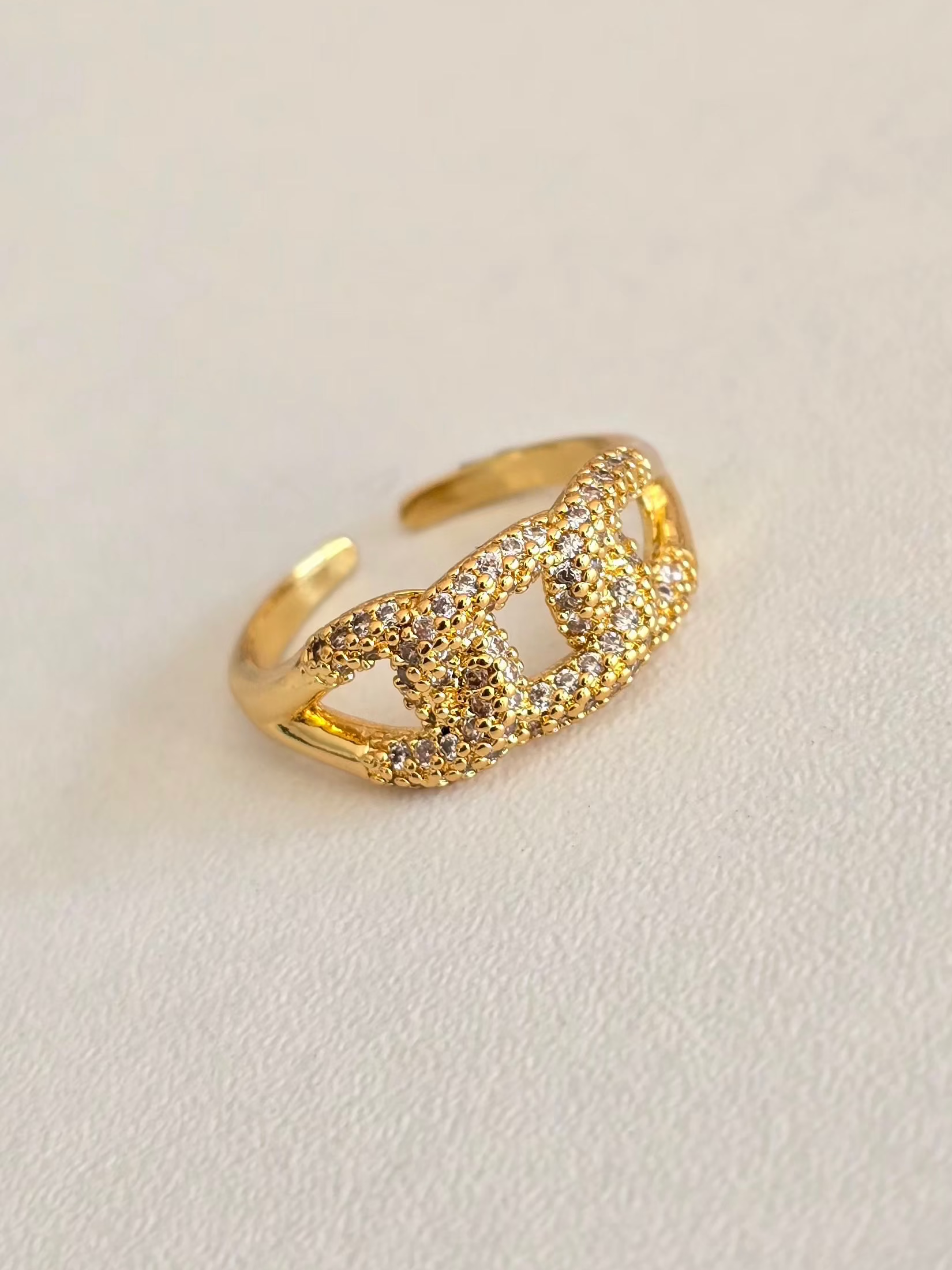 Bague Chaïna bijou tendance pour femme en acier inoxydable doré