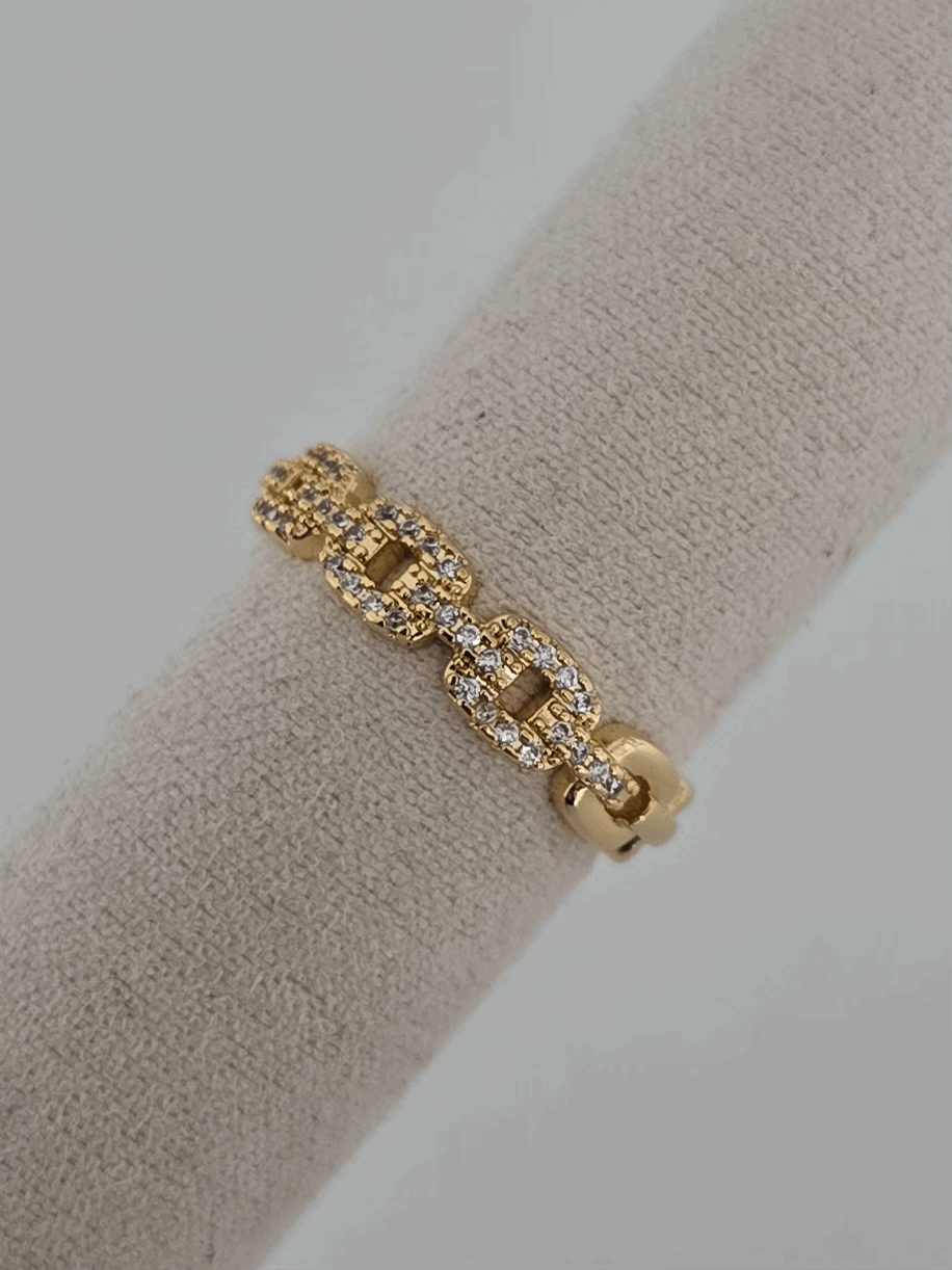 Bague MILA en acier inoxydable doré style chaîne élégante