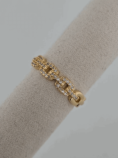 Bague MILA en acier inoxydable doré style chaîne élégante