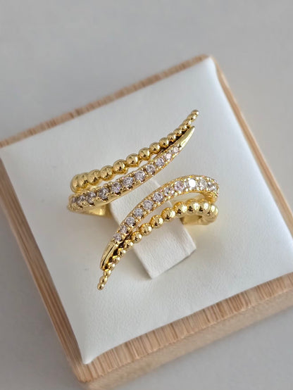 Bague raffinée en acier inoxydable et zircon brillant
