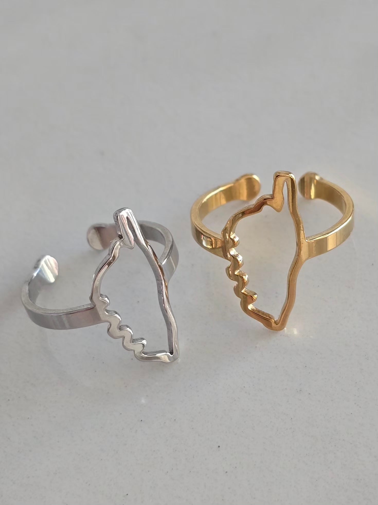 Bague Ile de Beauté, posé, en acier inoxydable argenté ou doré