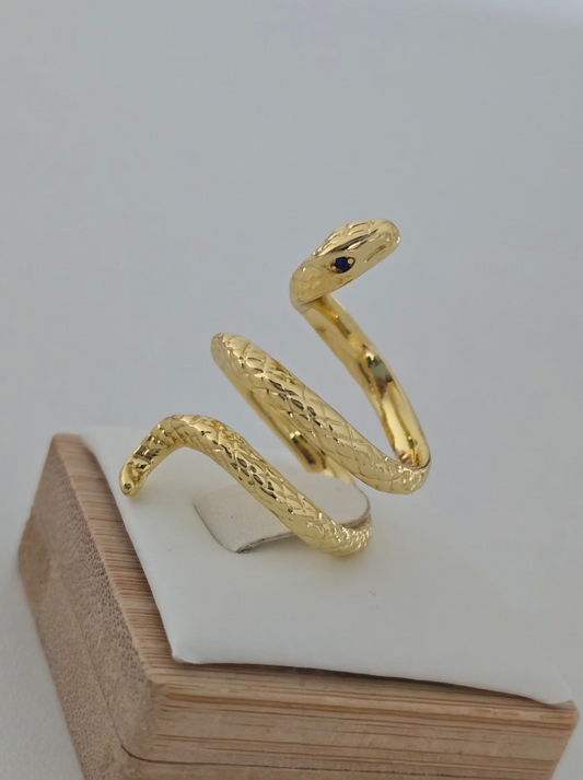 Bague Nyra serpent dorée en acier inoxydable 
